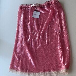 Hand Over Pink Sequin Pencil Skirt